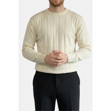 Havanna Premium Fitilli Bisiklet Yaka Triko Kazak - Krem