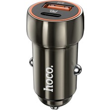 Hoco Z46A PD20W+QC3.0 Usb+Type-C Giriş Araç Içi Çakmaklık Hızlı Şarj ALETI-(5775)