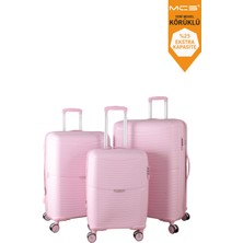 Mçs Unisex Polipropilen Kırılmaz 360 C Dönebilen 4 Çift Teker Extra Körüklü 3'lü Valiz Set