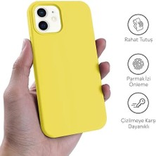 Storemax Kılıf Ince Sıvı Silikon 3 Katmanlı Tam Kaplamalı Yumuşak Jel Kauçuk Kılıf Kapak (Sarı, 11)