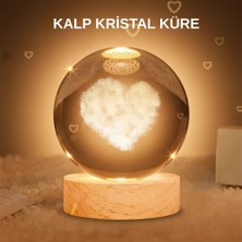 Zenvia Kalpli Işıklı Cam Küre Ahşap Standlı Dekoratif Gece Lambası ZNV2025