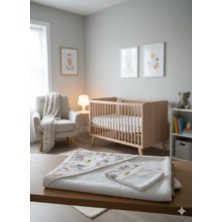 Bebek Tavşan Figürlü Banyo Havlu Keseve Müslin Set