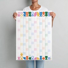 Bi'aldım 2026 Bauhaus Duvar Takvimi | Modern Renkli Minimal Yıllık Planlayıcı