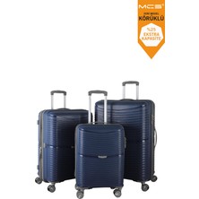 Mçs Unisex Polipropilen Kırılmaz 360 C Dönebilen 4 Çift Teker Extra Körüklü 3'lü Valiz Set