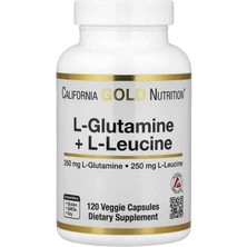 California Gold Nutrition L-Glutamine + L-Leucine, 120 Veggie Capsules/ 120 Kapsül(kas performansı destekleyici)