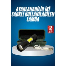 Zenvia LED Lamba El Feneri Küçük Taşınabilir USB Şarjlı Acil Durum Lambası ZNV2025