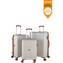 Mçs Unisex Polipropilen Kırılmaz 360 C Dönebilen 4 Çift Teker Extra Körüklü 3'lü Valiz Set