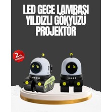 HERŞEYBURDAMODA Çocuk Odası Için Müzikli ve Işıklı Robot Projektör