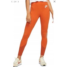 Nike Nsw Air Yüksek Belli Turuncu Penye Kadın Spor Taytı  DR6159-816