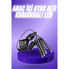 HERŞEYBURDAMODA Araç Içi Ayak Altı 12'li Şerit LED Işık Uzaktan Kumandalı Rgb Işıklı Ses ve Müziğe Duyarlı