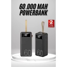Tncline Powerbank 60.000 Mah Taşınabilir Şarj Hızlı El Fenerli Dijital Göstergeli (Tunçline)