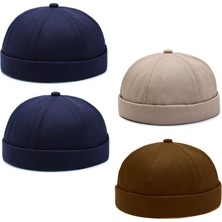 Aida Jewelss 4 Lü Set %100 Pamuk Cap Ayarlanabilir Docker Şapka Yazlık Takke Şapka Retro Şapka Takke Şapka