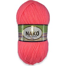 Nako Lüks Minnoş (5 Adet) 11157 Neon Mercan Renk El Örgü Ipliği