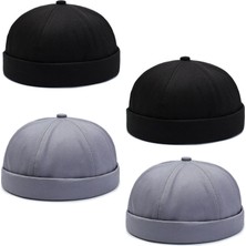 Aida Jewelss 4 Lü Set %100 Pamuk Cap Ayarlanabilir Docker Şapka Yazlık Takke Şapka Retro Şapka Takke Şapka