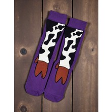 İnek Bacağı Desenli Renkli Çorap