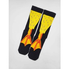 Ördek Bacağı Desenli Renkli Çorap