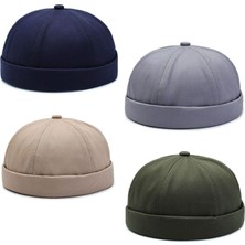 Aida Jewelss 4 Lü Set %100 Pamuk Cap Ayarlanabilir Docker Şapka Yazlık Takke Şapka Retro Şapka Takke Şapka