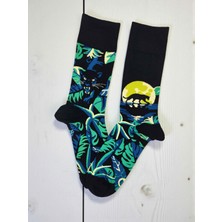 Sağ Sol Kaplan Desenli Renkli Çorap