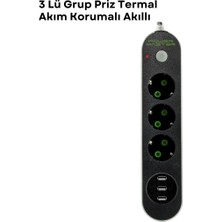 SHC4200 Bfs 3 USB Portlu Üçlü Priz CXE103