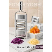 SHC4200 Bfs Paslanmaz Çelik Sebze Rendesi – Değiştirilebilir 3 Bıçaklı, Çok Fonksiyonlu, Hızlı ve Pratik