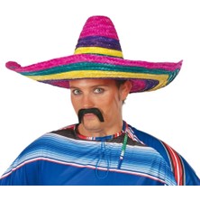 SHC4200 Bfs Sombrero Meksika Şapkası Renkli Örme Hasır Yetişkin Boy