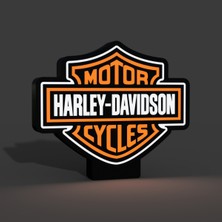 TriVox3D Harley Logolu LED Işık Kutusu (Ev ve Ofis Için Uygundur Prize Takılarak Çalışır)