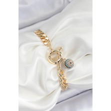 Ayder Timya Pirinç Nazar Model Zirkon Taşlı Gold Renk VİP Seri Kadın Bileklik - TJ-BB7210 TG/Tmya1395 222566