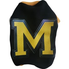 Kedi Köpek Kıyafeti Siyah M Baskı Hırka Mont Sweatshirt