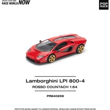 Pop Race Lamborghini Lpı 800-4 Rosso Countach Kırmızı 1:64 Diecast Model Araba
