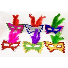 Ayder Timya Tüylü Kağıt Parti Venedik Balo After Maskesi 6 Adet TG/Tmya1395 220024