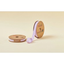 MiraLive Biye Ekoseli Katlı E07 Lila 2 cm 25 Metre %65 Koton %35 Polyester