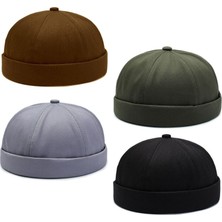 Aida Jewelss 4 Lü Set %100 Pamuk Cap Ayarlanabilir Docker Şapka Yazlık Takke Şapka Retro Şapka Takke Şapka