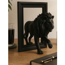 Çerçeveden Çıkan Aslan Figürü - Optik Illüzyonlu 3D Baskı Heykel