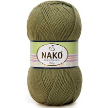 Nako Lüksminnoş (5 Adet) 11909 Zeytin Yeşili Renk El Örgü Ipliği