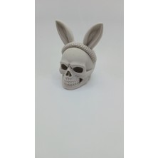 Tavşan Kulaklı Kuru Kafa Büst Figür | 3D Baskı Gotik Dekor