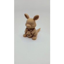 Anne Kanguru ve Yavrusu Sevimli Dekoratif Figür - Pla Malzeme