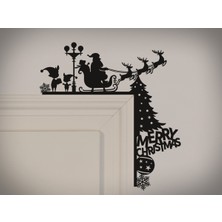 Köşe Dekoru: Noel Baba Silüeti (23 cm Büyük Boy 3D Baskı Yılbaşı Süsü)