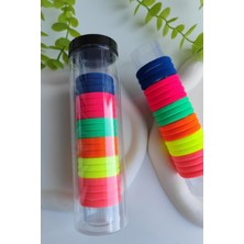 Lynare 20 Adet Rengarenk Lastik Toka Seti Neon ve Canlı Renk Lastik Toka Seti