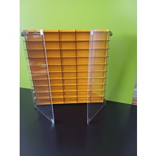 Mrtemur Pleksi Kapaklı Hotwheels Duvar Rafı, Matchbox Duvar Rafı, Akrilik Kapaklı Araba Rafı Turuncu