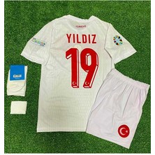 Alaturka Mix Türkiye Euro 2024 Kenan Yıldız Çocuk Forması 4'lü Set (Euro 2024 Patch) Beyaz