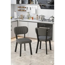 Mygusi Hazal Serisi Mutfak Sandalyesi, Yemek, Bahçe, Kafe, Modern Sandalye 1 Adet - Koyu Gri