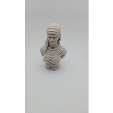 Hasır Örgü Detaylı Kadın Büstü - 3D Baskı Dekoratif Figür (Pla)