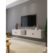 Yumedi Design TDA1501B - Miko Duvara Montaj Tv Stand 150CM Beyaz