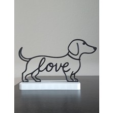 Dachshund Köpek ("love") Dekoratif Figür
