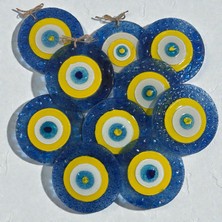 Pelince Gerçek Cam Nazar Boncuğu | El Yapımı Cam Eritme Duvar Süsü | Geleneksel Cam Sanatı | Çap: 15 cm