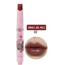 Simli Jel Ruj – Cam Parlak Görünüm | Kalp Uçlu Akışkan Jel Doku - Yeni Seri