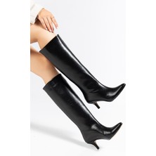 Arda Bayan ÇIZMESYT-2025 Siyah Kırışık Rugan Günlük Kadın Çizme