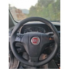 Hasbay Dikişli Direksiyon Kılıfı Fiat Linea Deri Direksiyon Kılıfı Siyah Ip