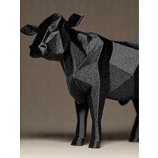 Geometrik Inek Figür Biblo - Modern Low-Poly Dekorasyon