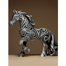 Dekorasif Kabartma Desenli At Heykeli (Barok Stil)